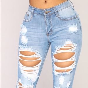 Light blue mid rise fashion nova jeans